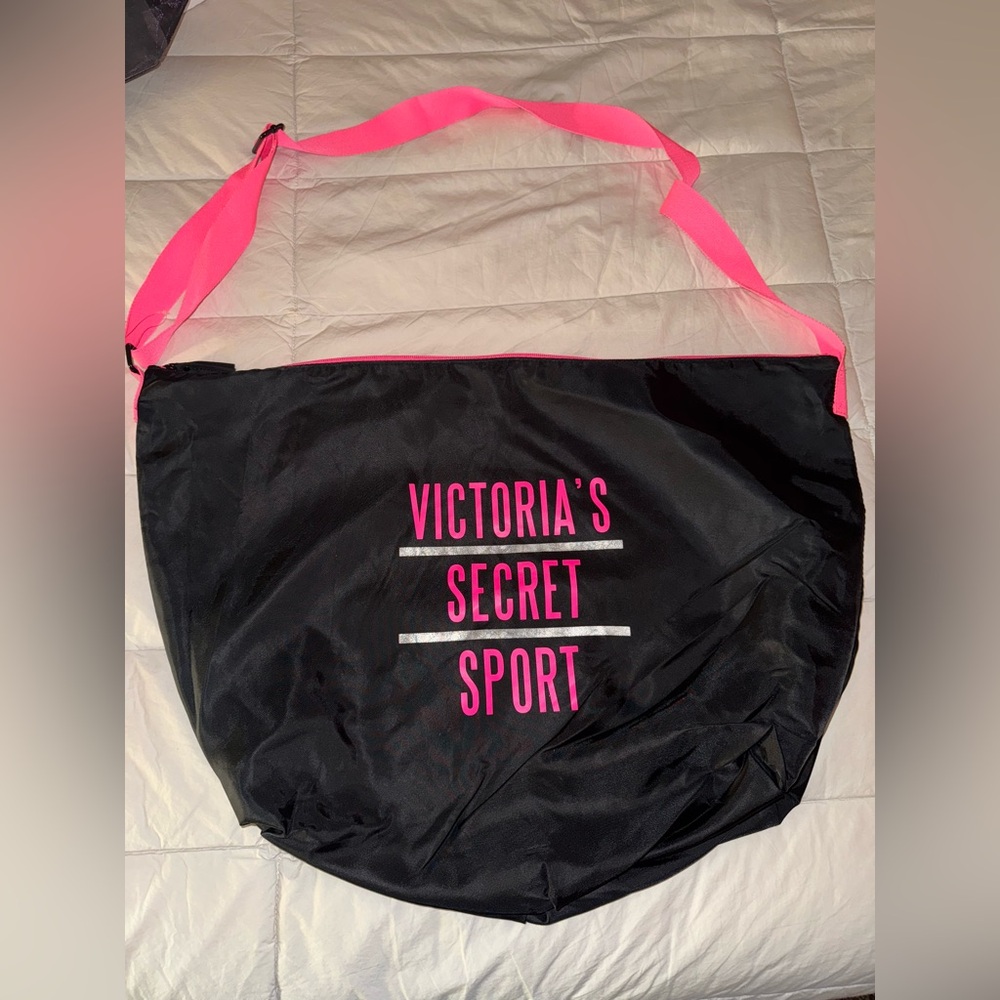 Victoria's Secret Sport Black Bag with Pink Strap